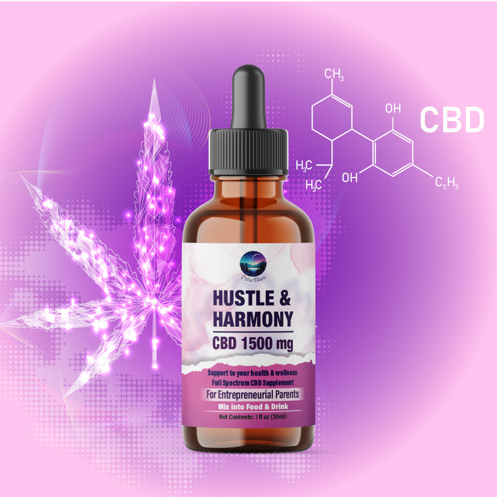 Hustle & Harmony CBD 1500 For Entrepreneurial Parents - Premium CBD Oil from US-Grown Hemp Plant